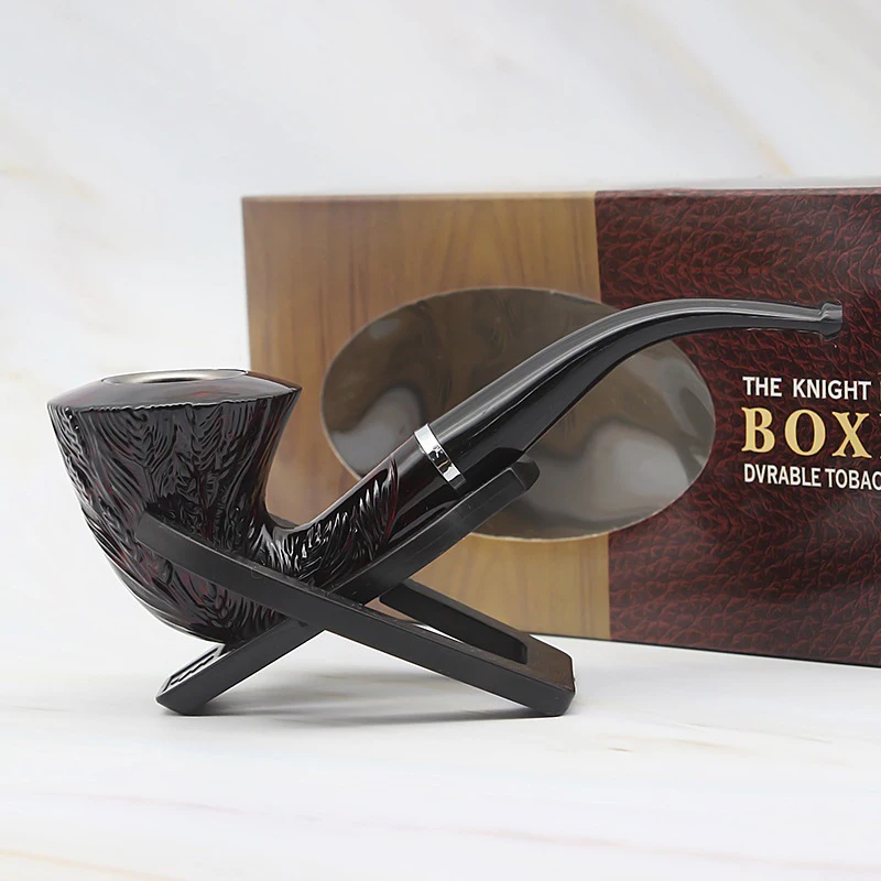 Classic Curved engraving Pipe Chimney Filter Smoking Pipes Tobacco Pipe Cigar Narguile Grinder Smoke Mouthpiece