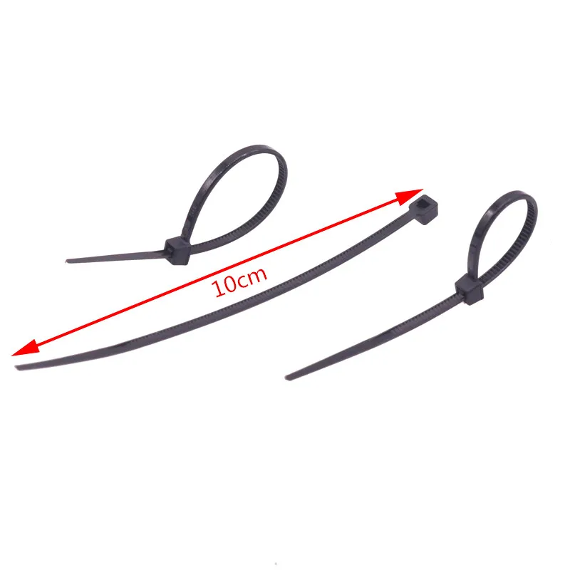 100 Pcs Nylon Cable Ties Self-locking Nylon Cable Ties White Black Two Optional Length 10cm Computer Line Bundles