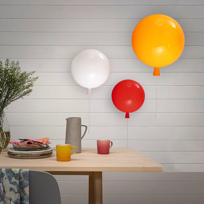 Balloon Lamps Children Wall Lamps Pull Switch Bedroom Bedside corridor Lighting ,baby child room lamps ecoration wall sconce bra