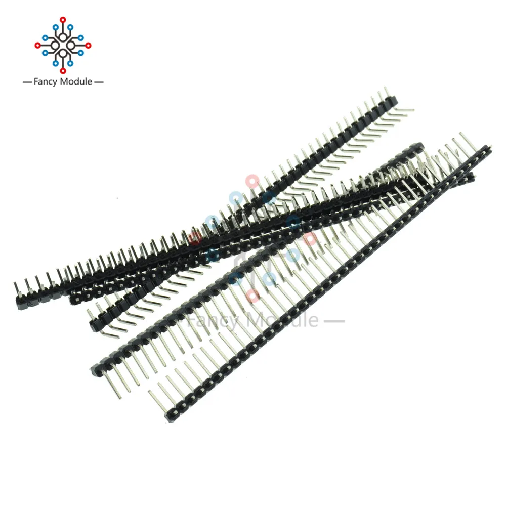 Hot Sale 10pcs 40 Pin 1x40 Single Row Male 2.54mm Breakable Pin Header Right Angle Connector Strip