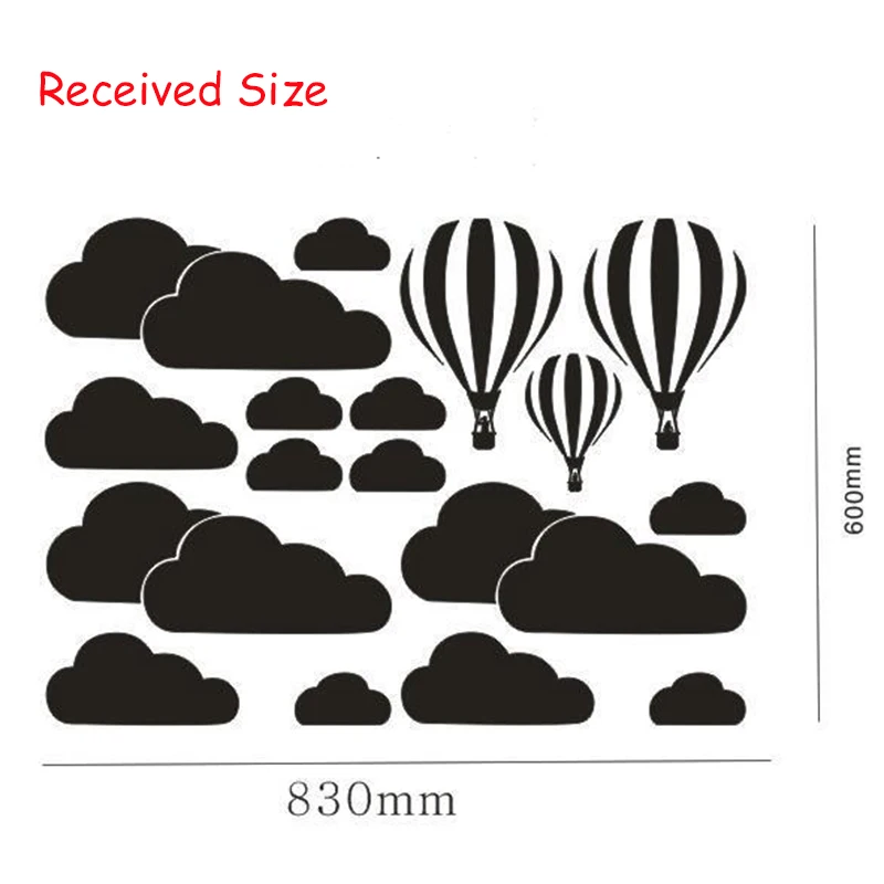 New Cartoon Hot Air Balloon White Clouds Wall Stickers For Kids Baby Rooms Nursery Wallpaper Home Decor Bedroom Vinyl Art Mural