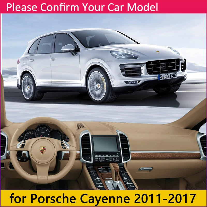 for Porsche Cayenne 958 2011~2017 GTS Turbo S Anti-Slip Mat Dashboard Cover Pad Sunshade Dashmat Protect Carpet Accessories Cape