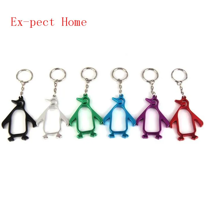 2000pcs Creative penguins beer bottle opener Aluminum alloy animal bottle opener with key chain portable bottle opener