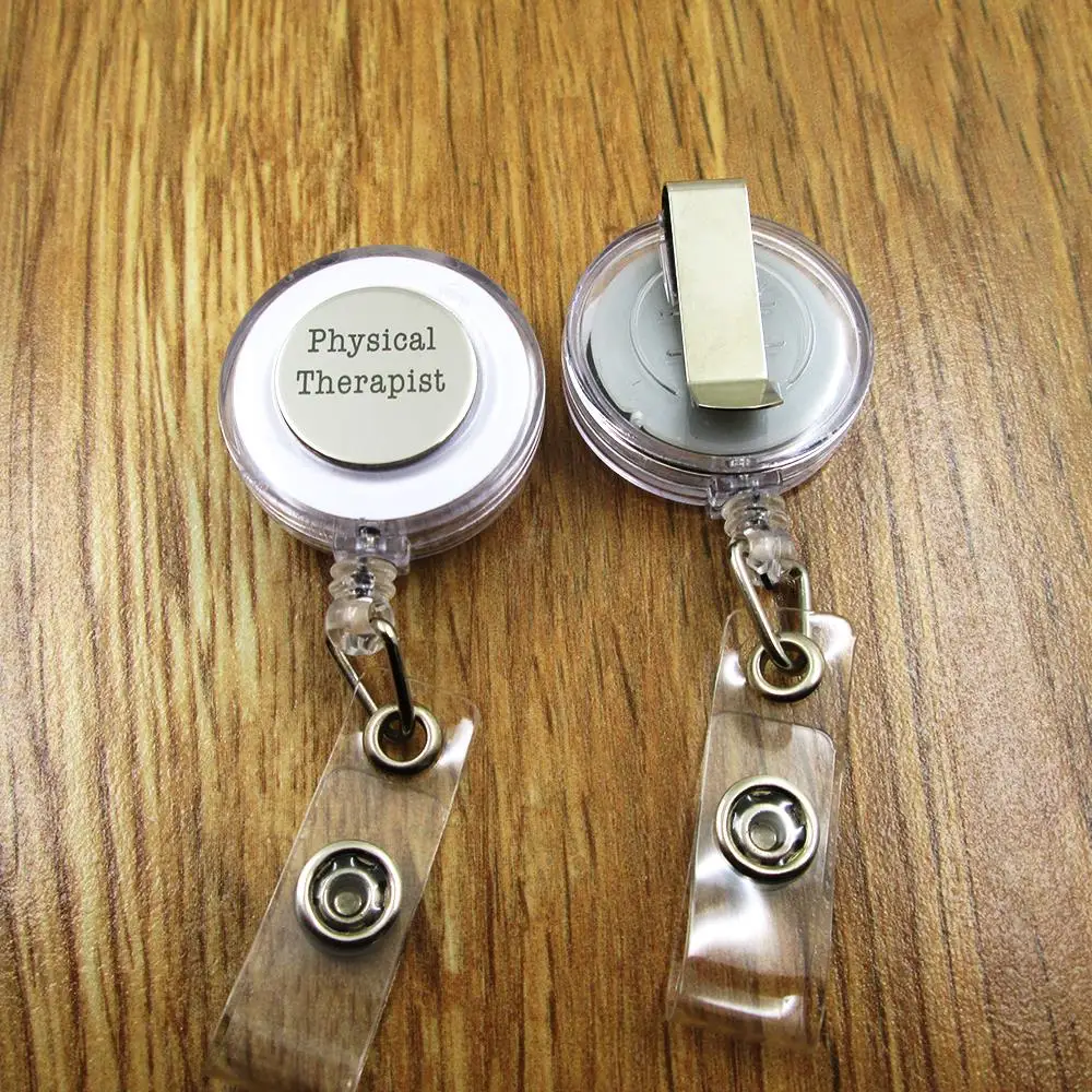 Physical Therapist  ID Badge Reel for Docter Nurse Teacher Student retractable recoil id badge holder