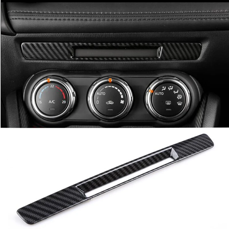 ABS Carbon Fiber style Dashboard mid console Cover trim strip For Mazda CX-3 CX3 2017 2018