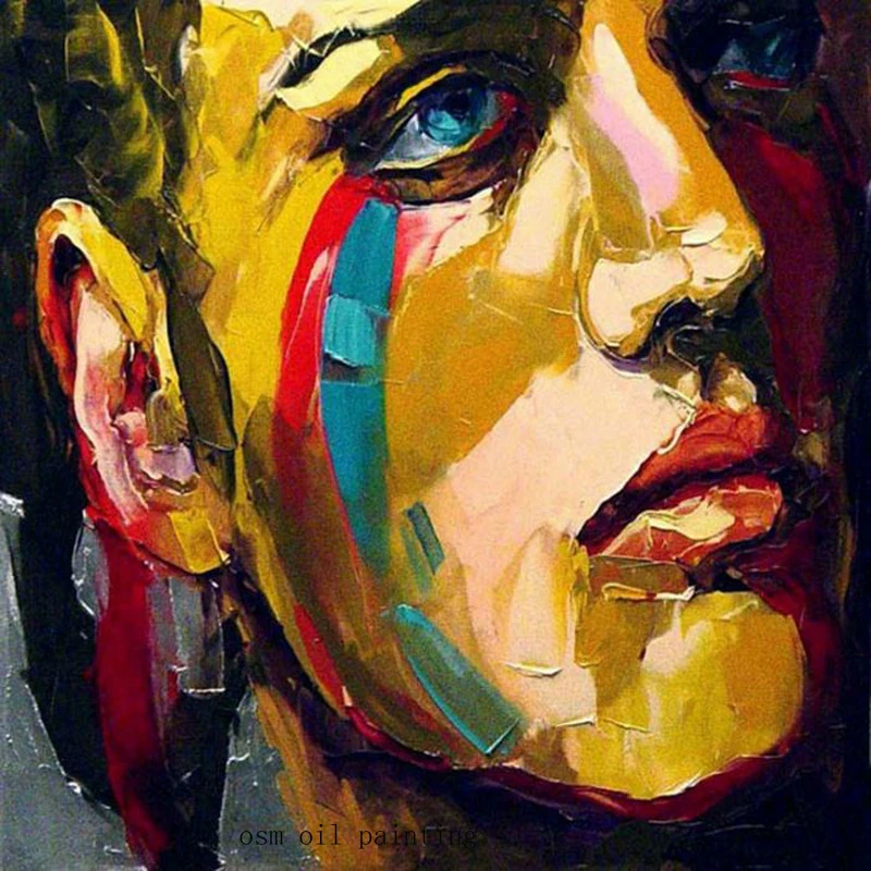 

Художественная ручная роспись, высококачественный абстрактный портрет, картина маслом на холсте, портрет красивого мужчины, картина маслом для украшения стен