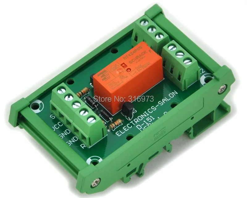 

Bistable DPDT 8 Amp Relay Module, DC5V Coil, with DIN Rail Carrier Housing