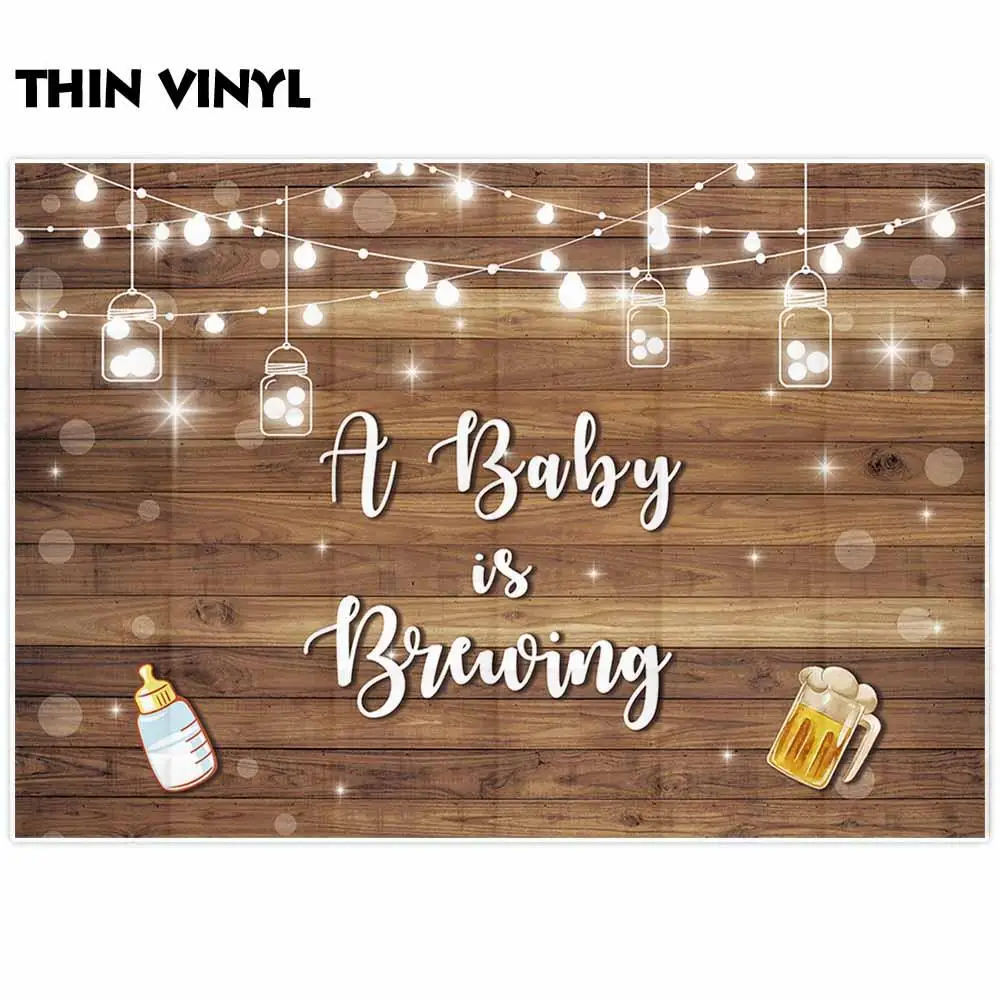 Allenjoy photoshoots backdrop wooden shiny light post bottle newborn baby shower celebration photography banner photozone