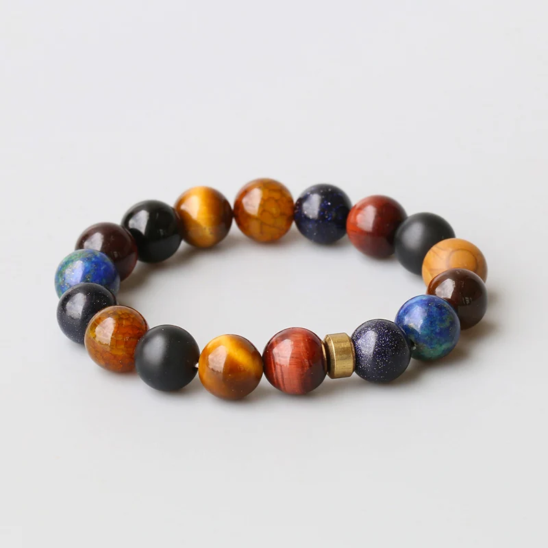 Solar System Planets Galaxy Natrual Stone Stretch Bracelet Guardian Star Universe Men Women Accessories Inspirational