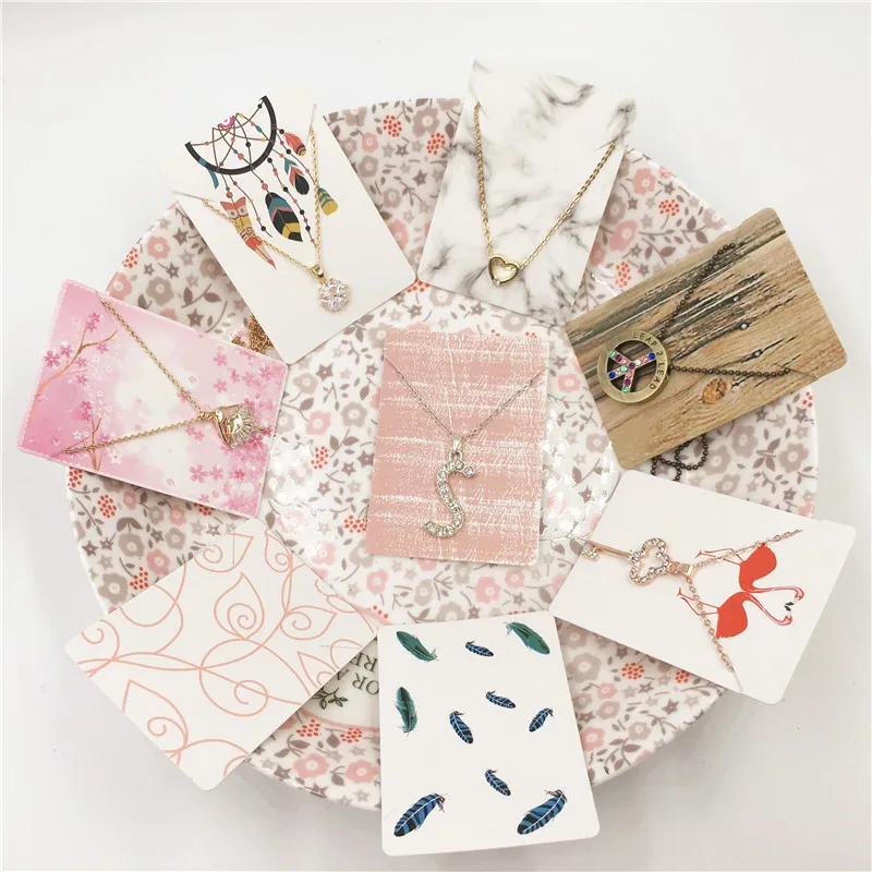 New Arrival 100pcs 7*5cm Jewelry display Paper Card for Necklace/Hand Chain/Pendant Accessories Jewelry Packaging Kraft Card