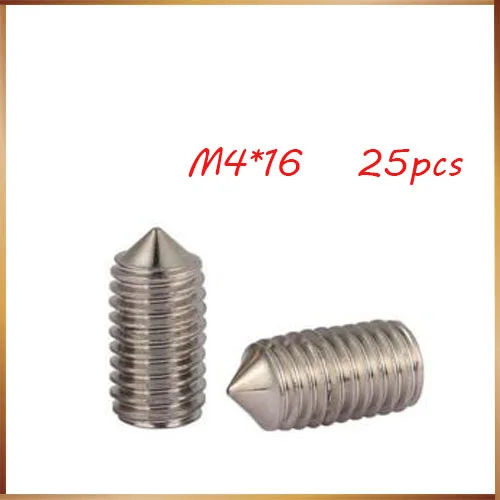 25PCS M4 * 4-16mm Stainless Steel 304 Tip Adapter Jimi Headless Screw Top Wire Set Screw M4*16