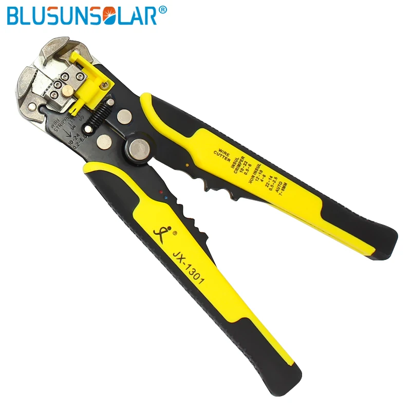 1pcs Automatic Self Adjusting Cable Wire Stripper Crimper Terminal Cutter Tool AWG24-10(0.2-6.0MM2) PV Installation Tools XQ0090