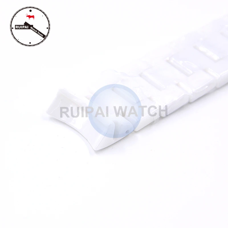 22mm White Ceramic Man Watch Strap Golden Butterfly Buckle Bracelet Ceramic strap Watchband for AR1403 Watch