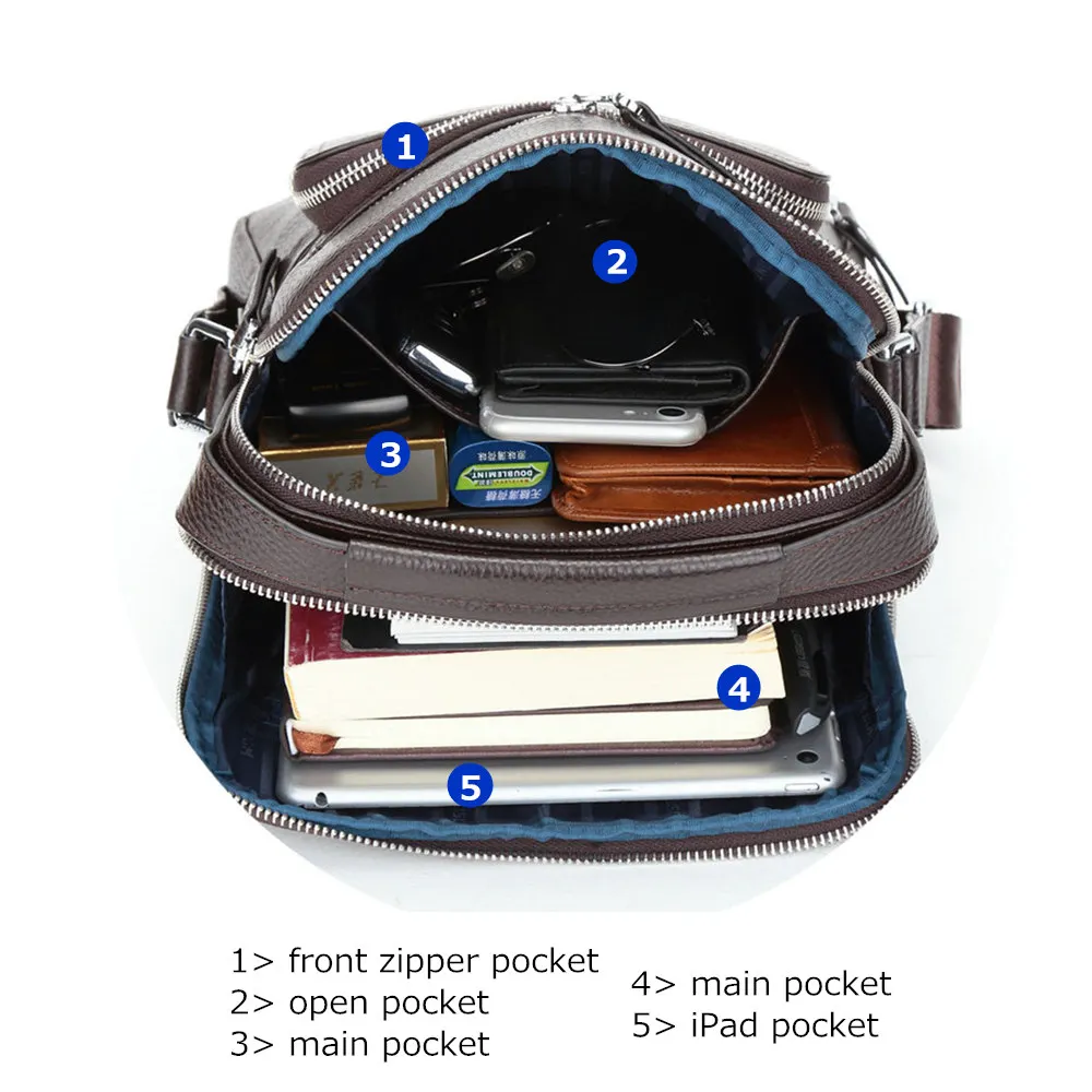 BISON DENIM Genuine Leather Men\'s Bag Business Shoulder Crossbody Bag Christmas Gift designer handbags high quality N2333-1