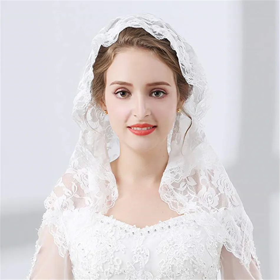 White Lace Veil Mantilla for Church Catholic Latin Mass HeadCovering Vela mantilla negra Voile Dentelle Vela negra Mantilla 2019