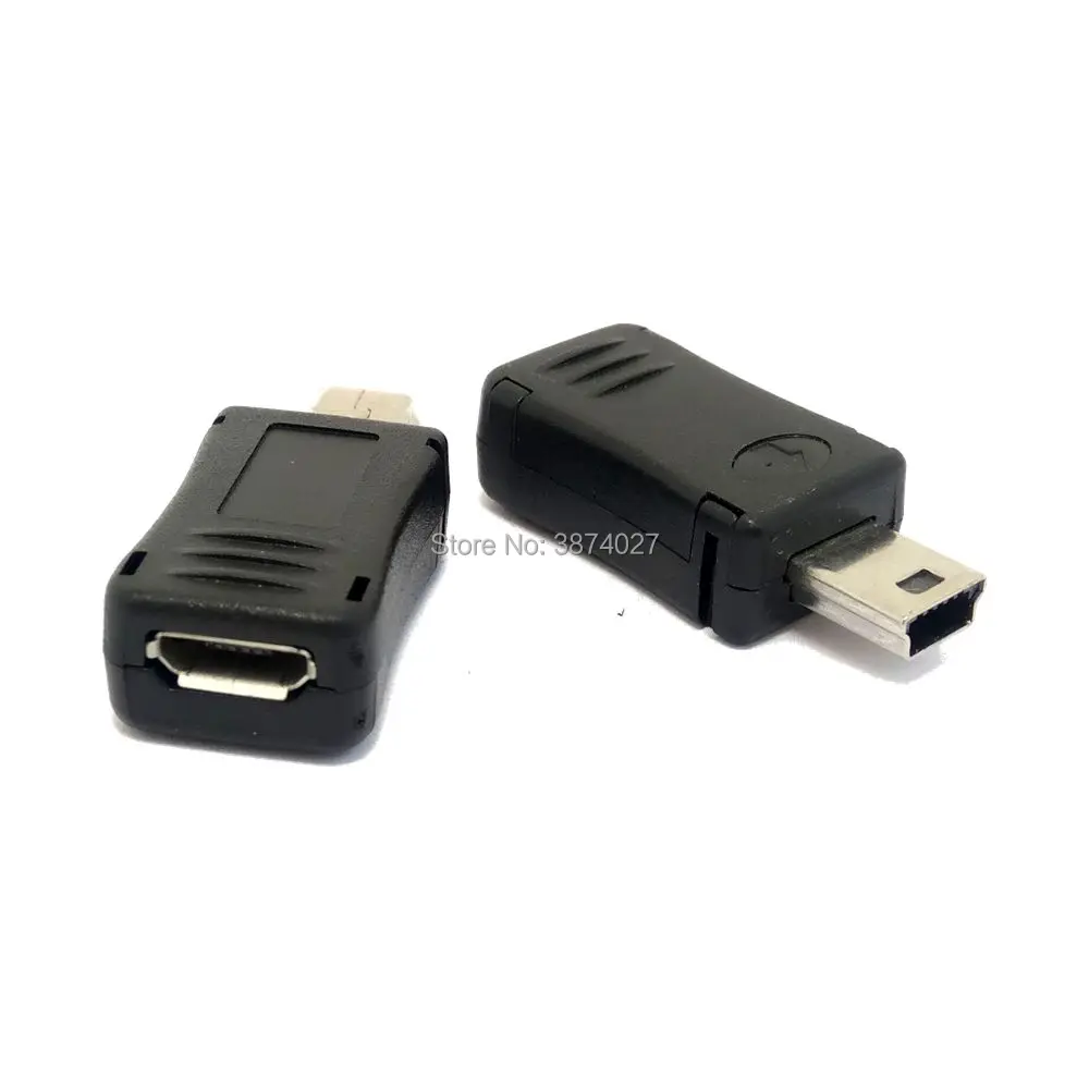 2PCS USB 2.0 F/M Mini A 5 Pin 5p male plug to Micro B 5 pin 5P Female jack adapter cable connector Free Shipping