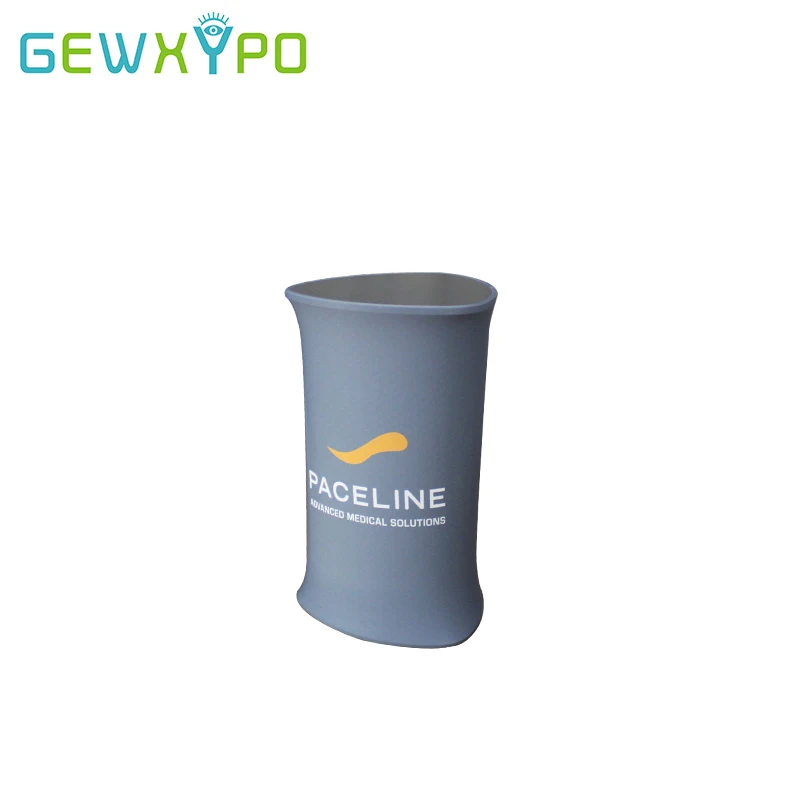 Trade Show Advertising Podium Counter With Fabric Banner Printing,Portable Exhibition Booth Triangular Promotion Table Display