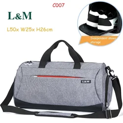 L & M-bolsas atléticas profesionales de gran capacidad para hombre y mujer, bolso de hombro para gimnasio, de viaje, para deporte al aire libre, con almacenamiento de zapatos