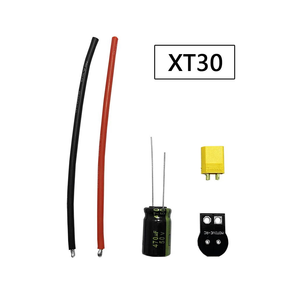 XT30/XT60 Male Plug Connector Cable with Capacitor for RC FPV Flight Controller