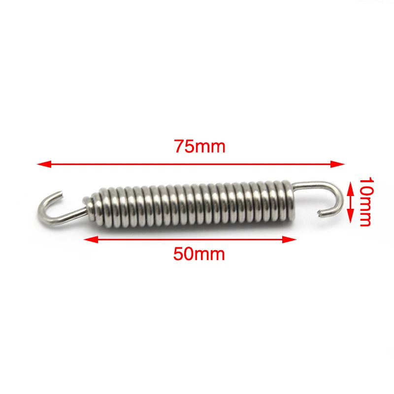 ZS Racing 2/6/10pcs Motorcycle Exhaust System Springs Fully Rotatable Stainless Steel Springs For Exhaust Middle Pipe