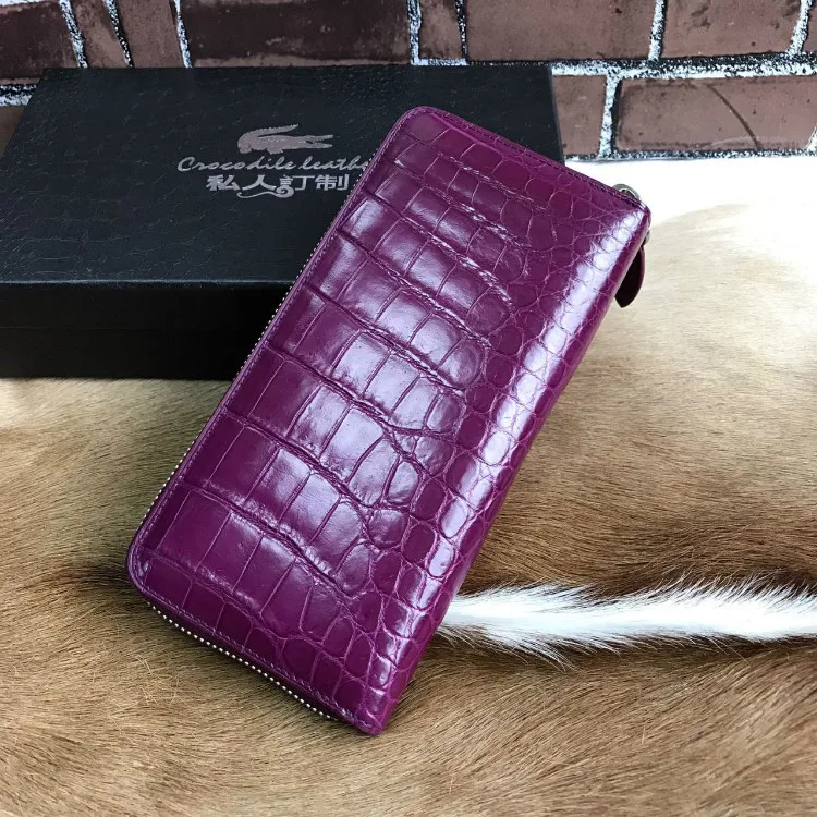 

100% genuine crocodile belly skin long women wallets bank card holder, ostrich skin women bank card holder coin case wallet