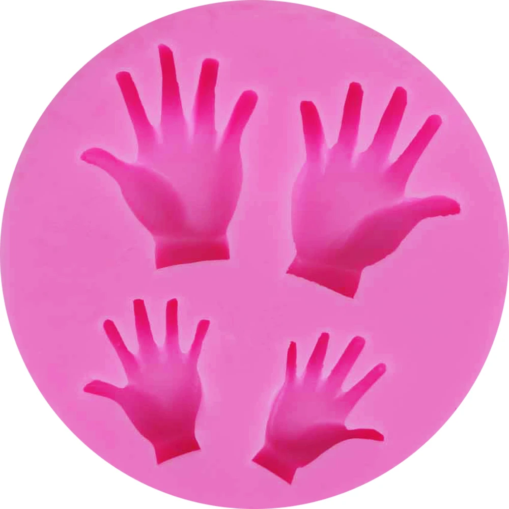 Byjunyeor M565 Human Hands UV Resin Silicone Mold Fondant Chocolate Candy Lollipop Crystal Epoxy Soft Clay Bake Tools