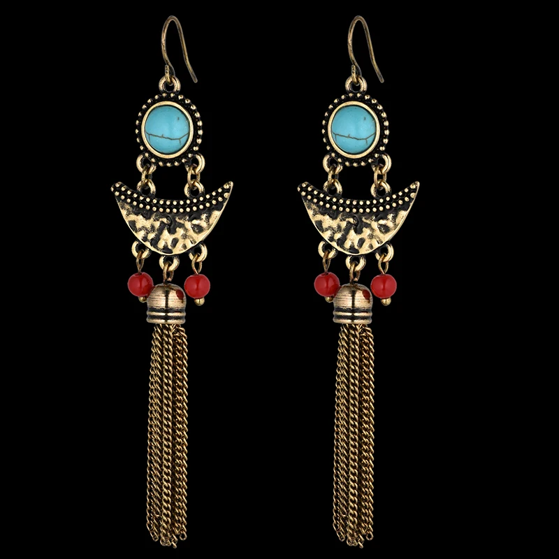 

2018 Brincos Women Brand Boho Drop Dangle Fringe Earring Vintage Ethnic Statement Long Chain Tassel Earrings Fashion Jewelry