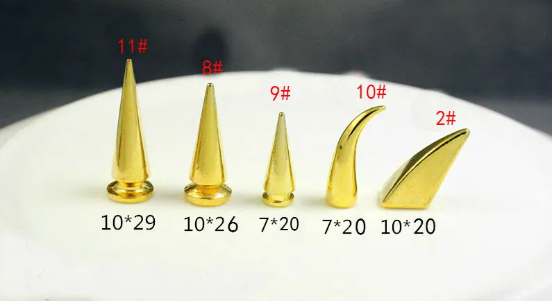 Gold Rivets For Leather Craft Studs and Spikes For Clothes Thorns Patch To Shoes Punk Garment Rivets Tachas Para Ropa