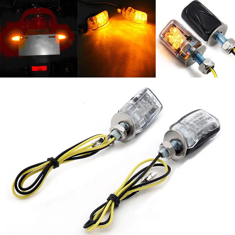 Artudatech 6MM LED Black Micro Mini Tiny Small Indicators Turn Signals Motorcycle MotorBike