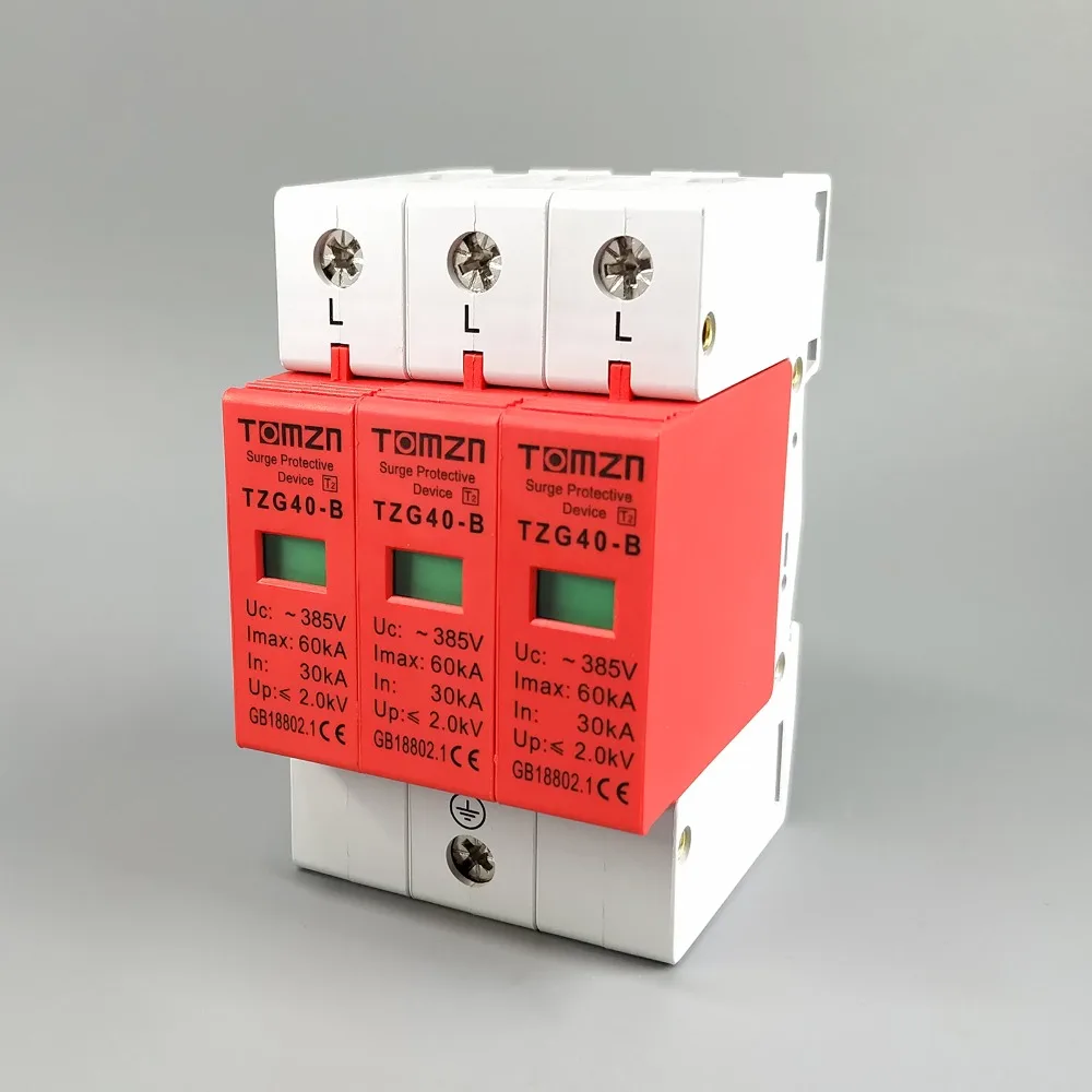 AC SPD 3P 30KA~60KA  B ~385V  House Surge Protector Protective Low-voltage  Arrester Device