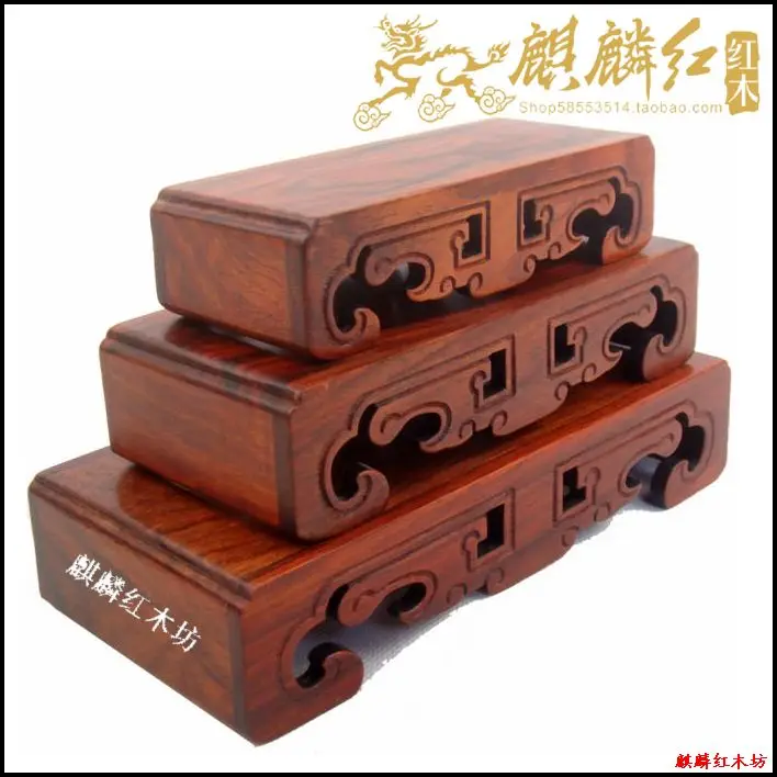 Kylin rosewood rosewood crafts jade ornaments small rectangular base wood base set of special offer