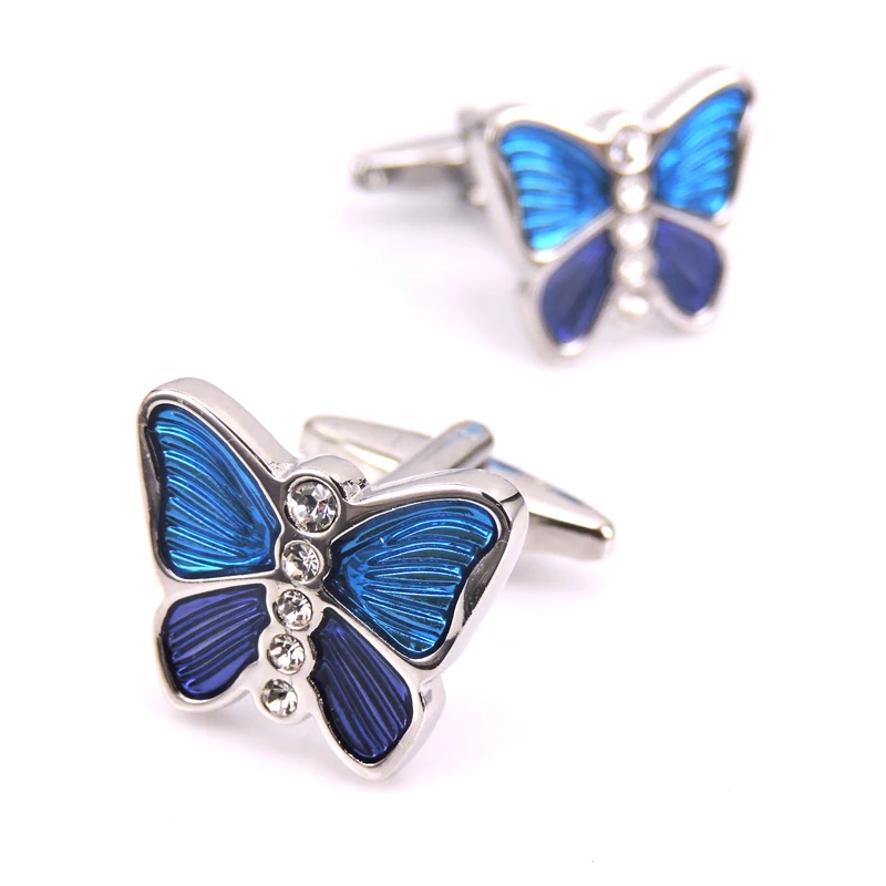 

XKZM brand high quality French Novelty Cufflinks Animal Blue butterfly design cuff button wedding Business gift Jewellery