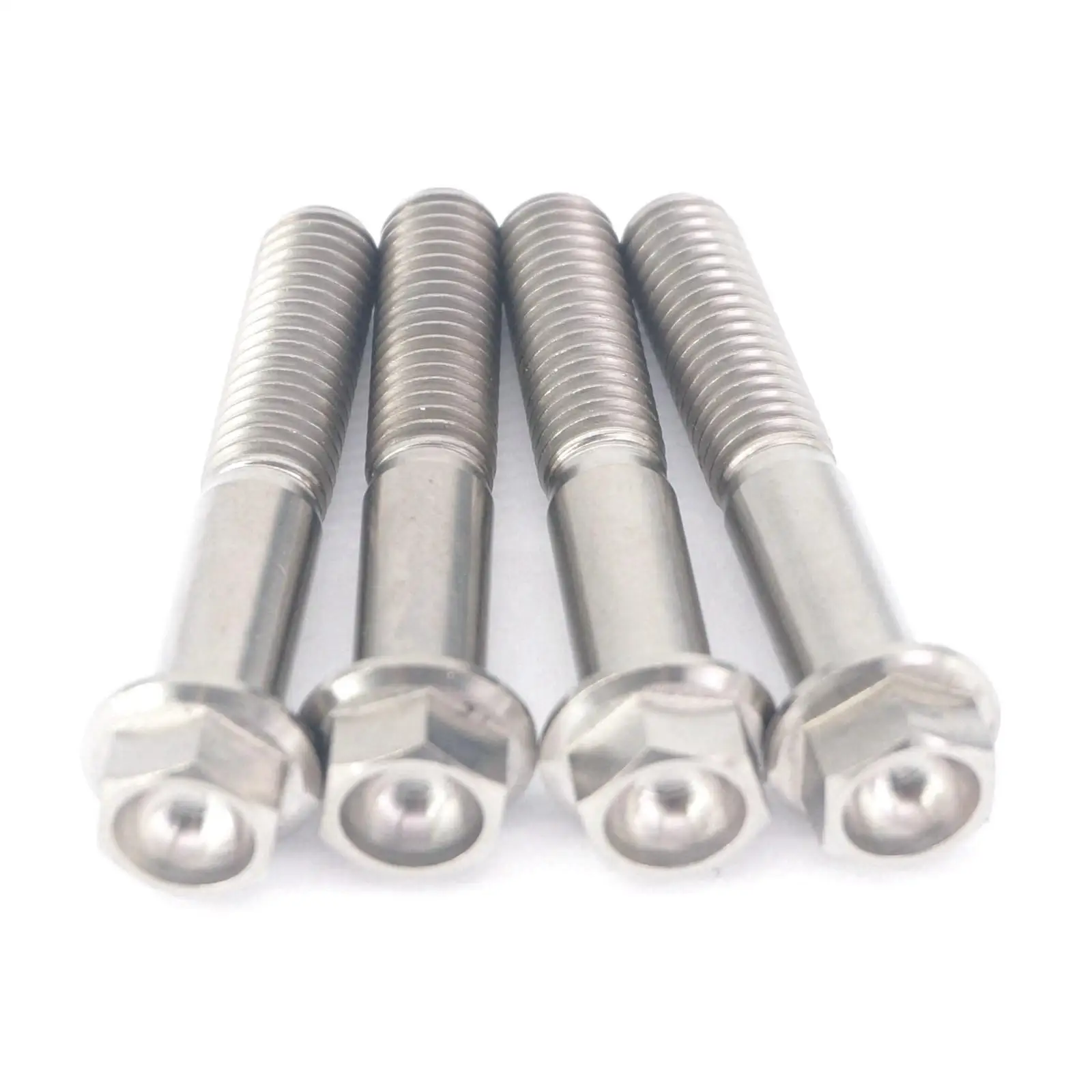 

4PCS M8x45mm Ti GR5 Titanium Hex Concave Head Flange Bolts For Motorcycle