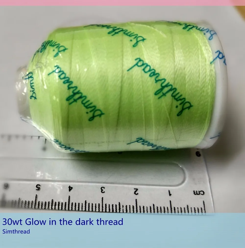 30WT Glow in the dark machine embroidery sewing Thread Yellowish-green color 900 yards