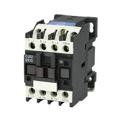 CJX2-0910 AC Contactor 110V 50/60Hz Coil 9A 3-Phase 3-Pole 1NO