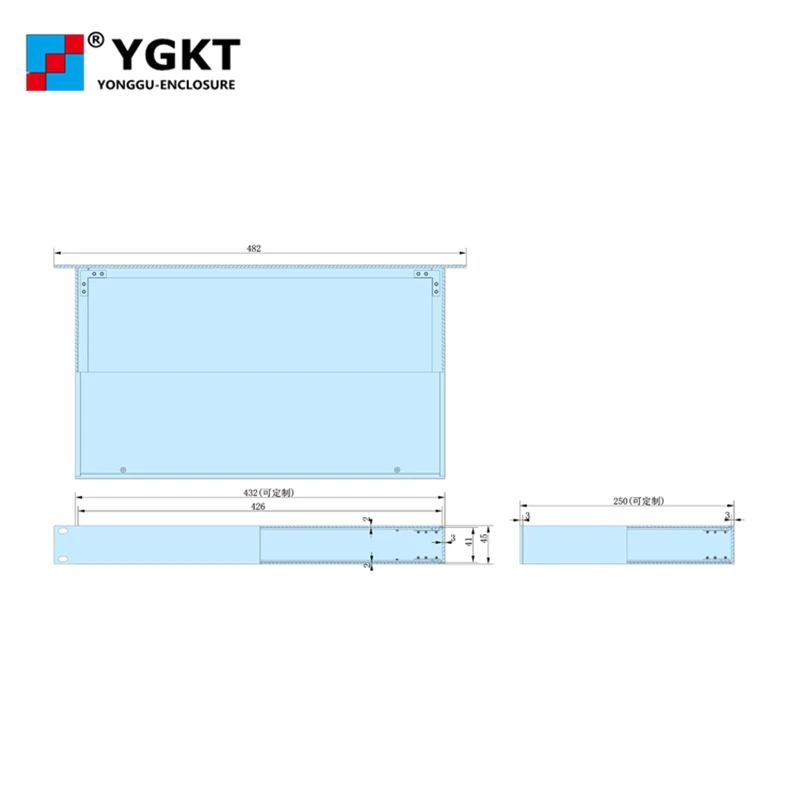 19 inch 1u rack mount chassis rackmount chassis server case DIY audio chassis Aluminum custom chassis