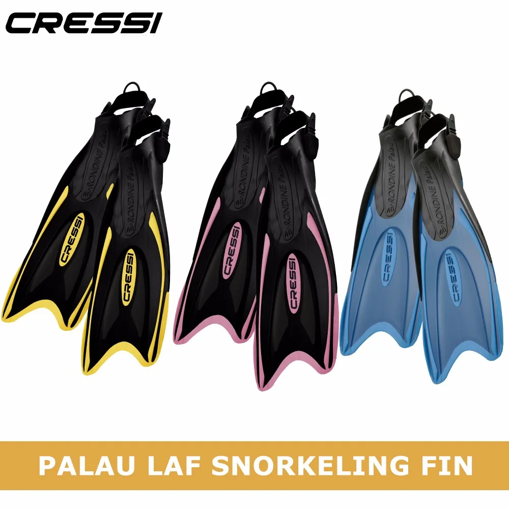 Cressi Snorkeling Swimming Adjustable Fins for All Family Long Blade Versatile Open Heel Flippers Palau LAF