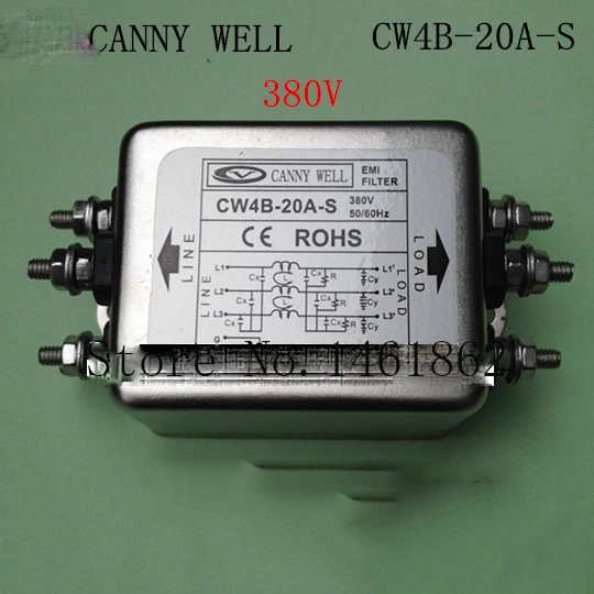 

CW4B-20A-S power supply filter Strong filter, three-phase three wire 380V 20A Electrical Equipment