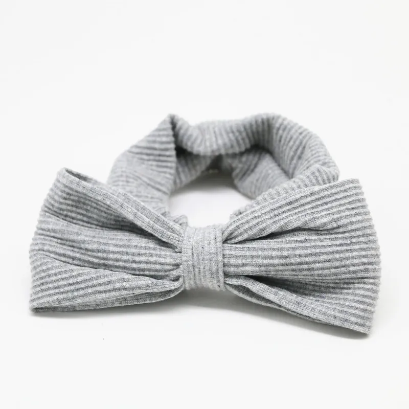 New ribbed cotton fabric  knot bow elastic headband children headband fashion kids headband for 12m-4years
