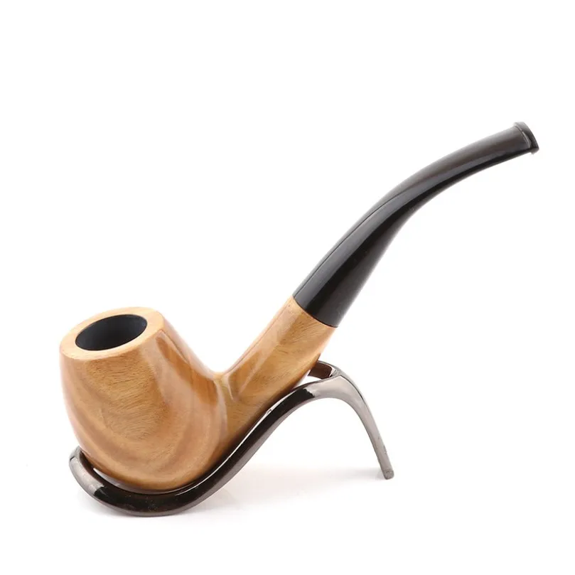 

1Pcs Smoking Pipe Pipes for Smoking Nature Ebony Manual Gift Pipe Wood Bent Type Smoke Pipe Smoking Accessories Christmas Gifts