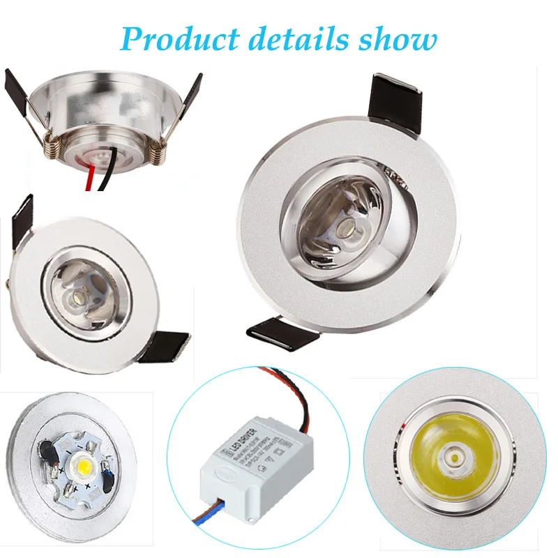 Dimmable 1W 3W LED Spotlights Lighting Mini led Ceiling Downlights Lighting Bulb for Cabinet Counter Showcase AC110V 220V