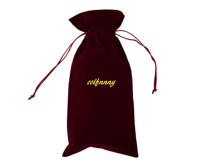 1000pcs/lot Fast shipping 16*38cm Flannelette Red Wine Bags Pouch Drawstring Wine Bottle Gift bag Covers