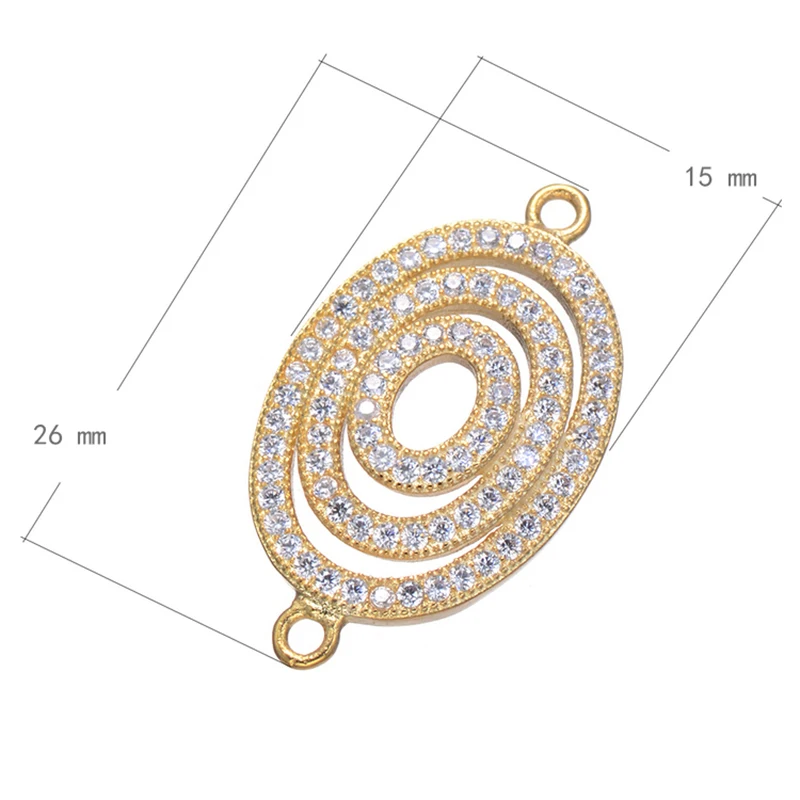 5 pieces Charms For Jewelry Making Shining Zircon Geometric  Bracelets Jewelry Diy Micro Pave Craft Connectors Bijoux Berloques