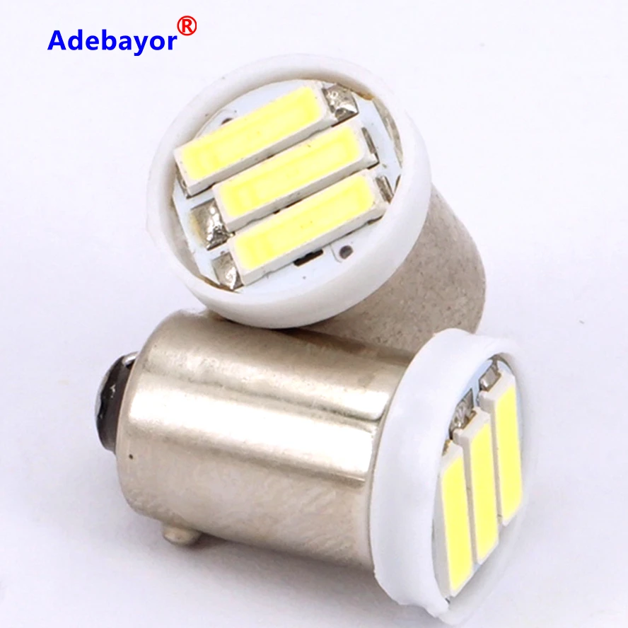 100X BA9s 3smd 7014 H6W T4W T11 عالية الطاقة 1 واط مؤشر السيارة لوحة ترخيص خريطة قبة التعبئة التصميم ضوء لمبة شحن مجاني #4