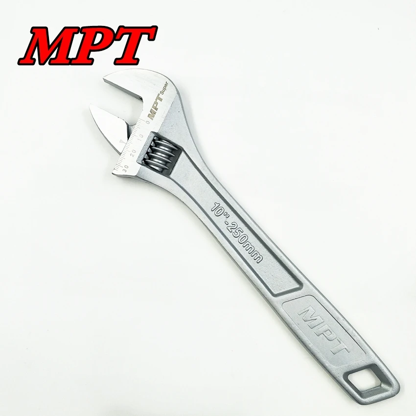 High Carbon Steel Adjustable Wrench 10'' /250mm Adjustable Spanner with Laser Scale Hand Tools