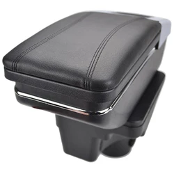 Arm Rest For Kia Rio 4 2017 2018 2019 X-Line Center Centre Console Storage Box Armrest Rotatable Leather Car Styling
