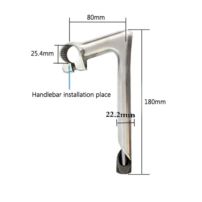 The New Retro Handlebar Stem Lengthened Goose Neck Stem 25.4mm Aluminum Bike Stem Bicycle Accessories