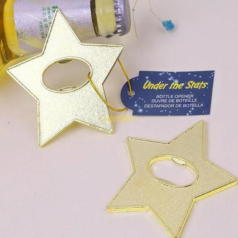 

"Gold star "beer Metal bottle opener 50pcs/lot wedding favors and gifts Married game Men's Gift#678