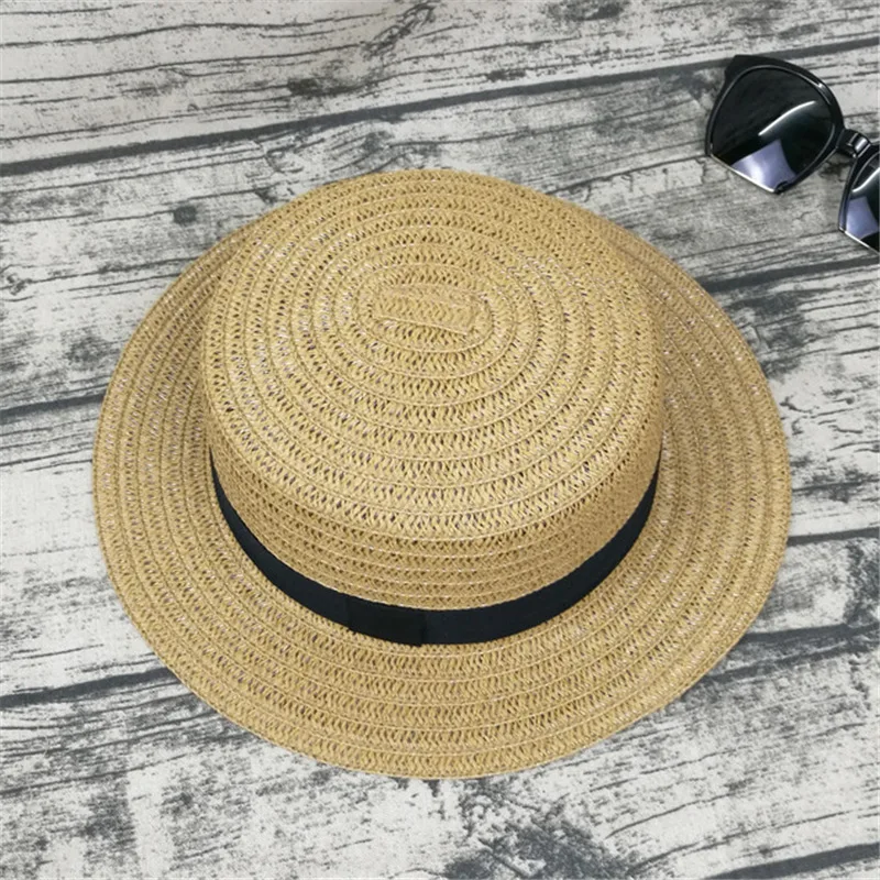 

Sun Shade Hat Summer Simple Hats Travel Straw Korean Version of Flat Top Short Brim Visor Cap Outdoor Ladies Sunscreen Caps H043