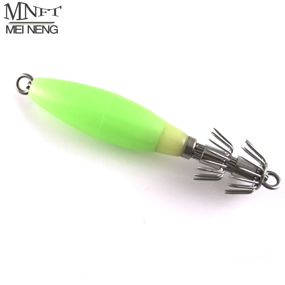 

MNFT 1PCS Octopus Squid Hooks Fluorescent Jig Luminous Plastic Body Stainless Steel Umbrella Hook Fishing Bait Lure Accessories